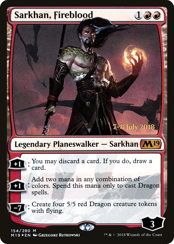 {R} Sarkhan, Fireblood [Core Set 2019 Prerelease Promos][PR M19 154]