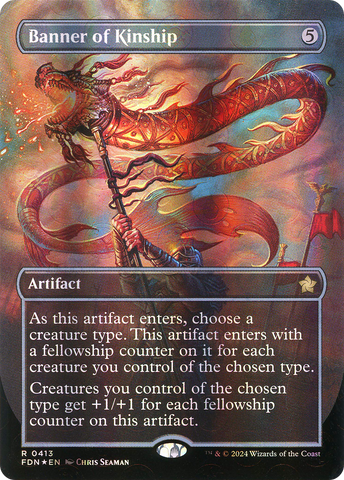 {@R} Banner of Kinship (Borderless) (Mana Foil) [Foundations][FDN 413]