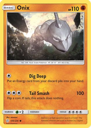 [PKM-C] Onix (105/236) [Sun & Moon: Cosmic Eclipse]