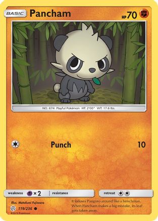 [PKM] Pancham (119/236) [Sun & Moon: Cosmic Eclipse]