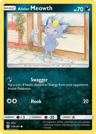 [PKM] Alolan Meowth (128/236) [Sun & Moon: Cosmic Eclipse]