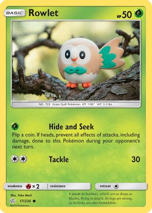 [PKM] Rowlet (17/236) [Sun & Moon: Cosmic Eclipse]