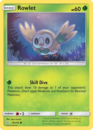 [PKM] Rowlet (18/236) [Sun & Moon: Cosmic Eclipse]