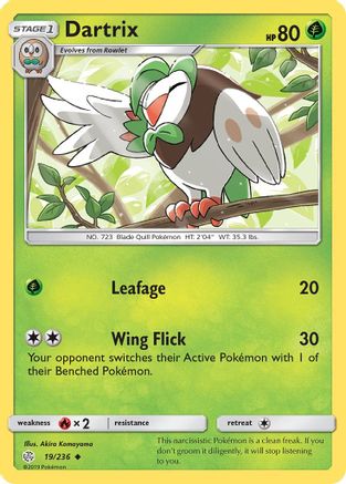 [PKM] Dartrix (19/236) [Sun & Moon: Cosmic Eclipse]