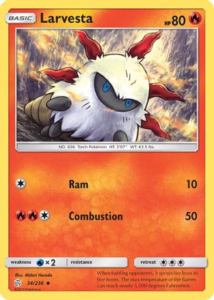 [PKM] Larvesta (34/236) [Sun & Moon: Cosmic Eclipse]