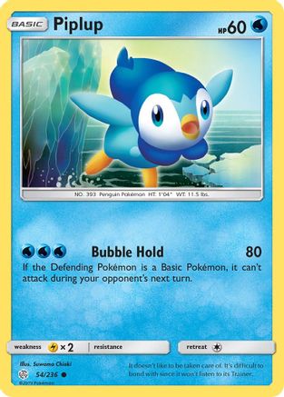 [PKM] Piplup (54/236) [Sun & Moon: Cosmic Eclipse]