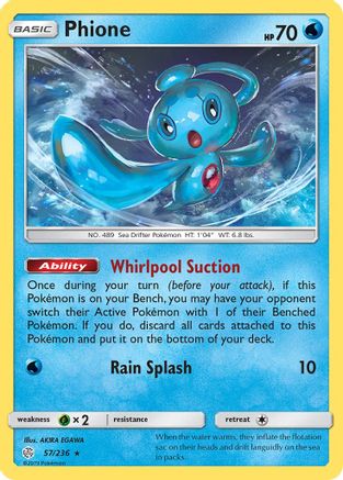 [PKM] Phione (57/236) [Sun & Moon: Cosmic Eclipse]