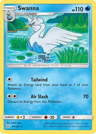 [PKM] Swanna (60/236) [Sun & Moon: Cosmic Eclipse]