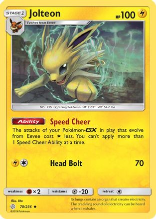 [PKM] Jolteon (70/236) [Sun & Moon: Cosmic Eclipse]