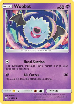 [PKM] Woobat (87/236) [Sun & Moon: Cosmic Eclipse]