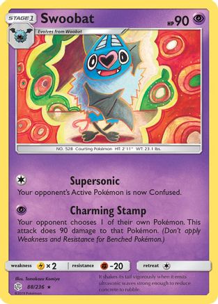 [PKM] Swoobat (88/236) [Sun & Moon: Cosmic Eclipse]