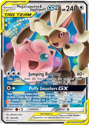 [PKM] Mega Lopunny & Jigglypuff GX (165/236) [Sun & Moon: Cosmic Eclipse]