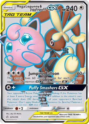 [PKM] Mega Lopunny & Jigglypuff GX (225/236) [Sun & Moon: Cosmic Eclipse]