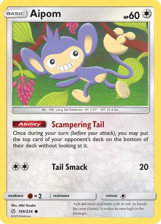 [PKM] Aipom (169/236) [Sun & Moon: Cosmic Eclipse]