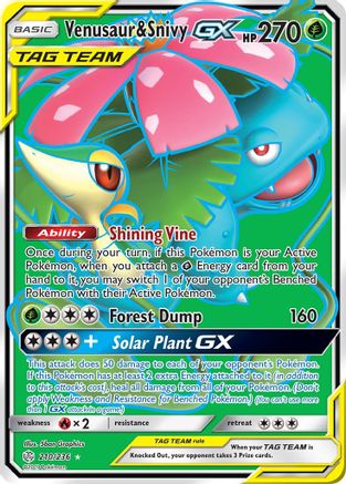 [PKM] Venusaur & Snivy GX (210/236) [Sun & Moon: Cosmic Eclipse]
