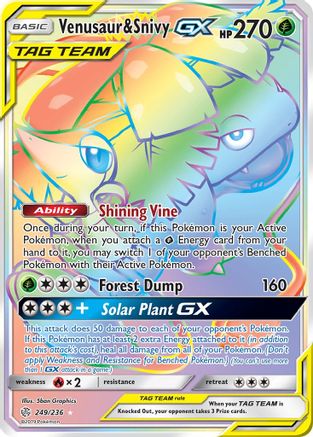 [PKM] Venusaur & Snivy GX (249/236) [Sun & Moon: Cosmic Eclipse]