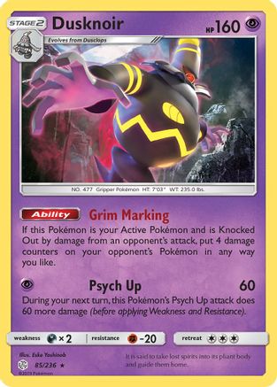 [PKM] Dusknoir (85/236) [Sun & Moon: Cosmic Eclipse]