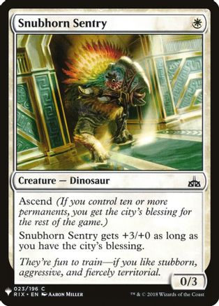 {C} Snubhorn Sentry [Mystery Booster][LS RIX 023]