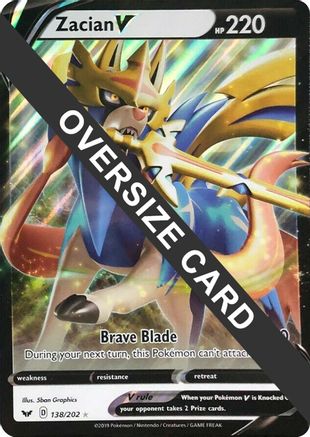 [JUM PKM-R] Zacian V (138/202) (Jumbo Card) [Sword & Shield: Base Set]