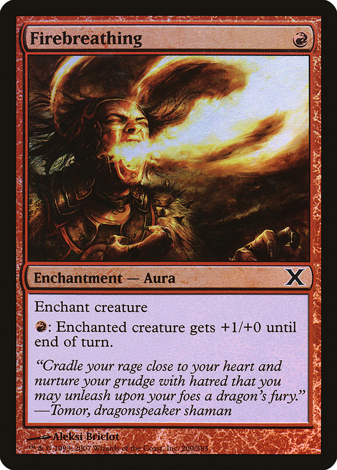 {C} Firebreathing (Premium Foil) [Tenth Edition][FP 10E 200]