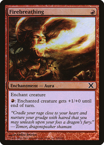 {C} Firebreathing (Premium Foil) [Tenth Edition][FP 10E 200]