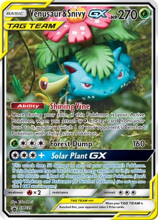 [PKM-R] Venusaur & Snivy GX (SM229) [Sun & Moon: Black Star Promos]