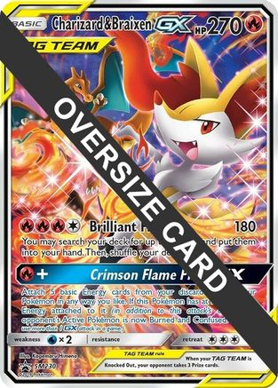 [JUM PKM-R] Charizard & Braixen GX (SM230) (Jumbo Card) [Sun & Moon: Black Star Promos]