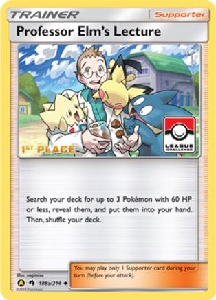 [PKM] Professor Elm's Lecture (188a/214) (League Promo 1st Place) [Sun & Moon: Lost Thunder]