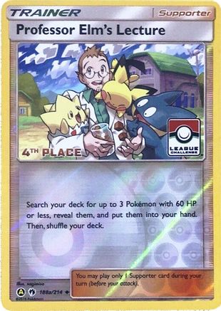 [TR] Professor Elms Lecture (188a/214) (League Promo 4th Place) [Sun & Moon: Lost Thunder]