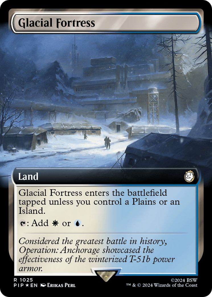 {R} Glacial Fortress (Extended Art) (Surge Foil) [Fallout][PIP 1025]