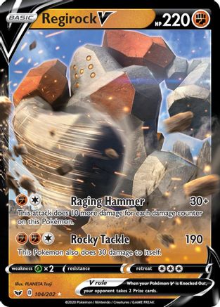 [PKM-R] Regirock V (104/202) [Sword & Shield: Base Set]