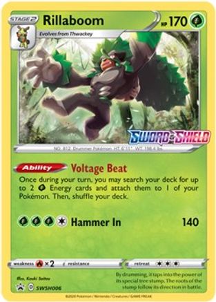 [PKM-R] Rillaboom (SWSH006) (Prerelease Promo) [Sword & Shield: Black Star Promos]