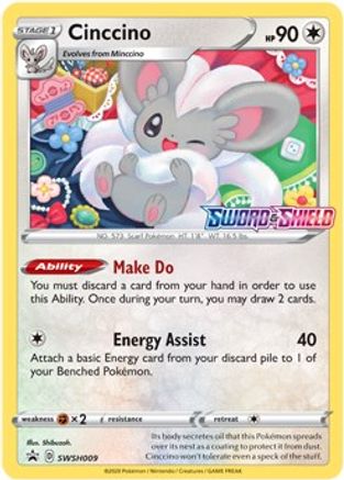 [PKM-R] Cinccino (SWSH009) (Prerelease Promo) [Sword & Shield: Black Star Promos]