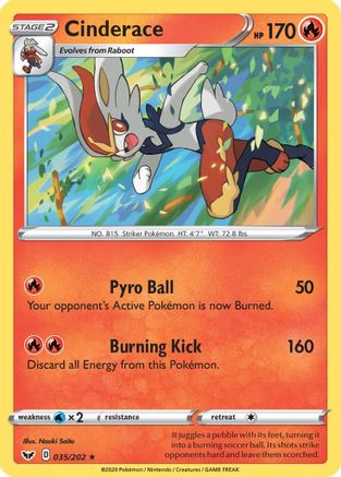 [PKM-R] Cinderace (035/202) [Sword & Shield: Base Set]