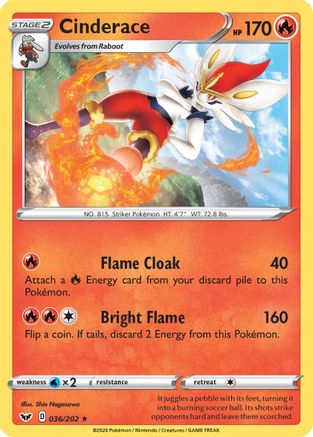 [PKM] Cinderace (036/202) [Sword & Shield: Base Set]