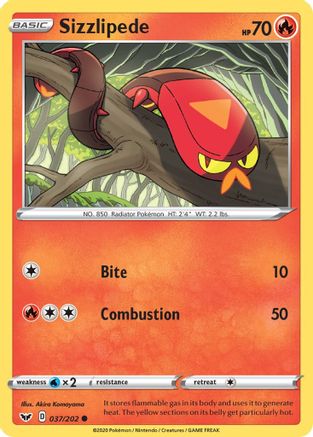 [PKM] Sizzlipede (037/202) [Sword & Shield: Base Set]