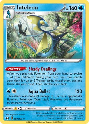 [PKM] Inteleon (058/202) [Sword & Shield: Base Set]