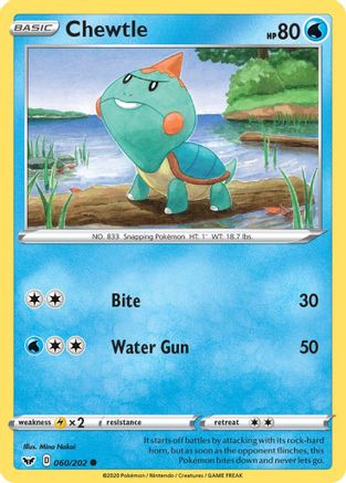 [PKM] Chewtle (060/202) [Sword & Shield: Base Set]