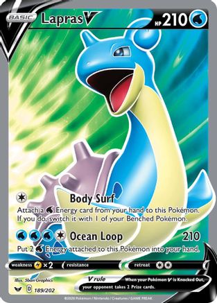 [PKM-R] Lapras V (189/202) [Sword & Shield: Base Set]