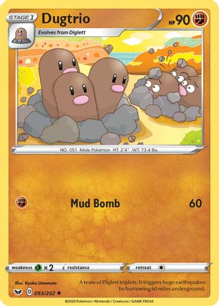 [PKM-C] Dugtrio (093/202) [Sword & Shield: Base Set]