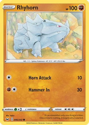 [PKM-C] Rhyhorn (096/202) [Sword & Shield: Base Set]
