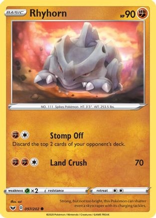 [PKM] Rhyhorn (097/202) [Sword & Shield: Base Set]