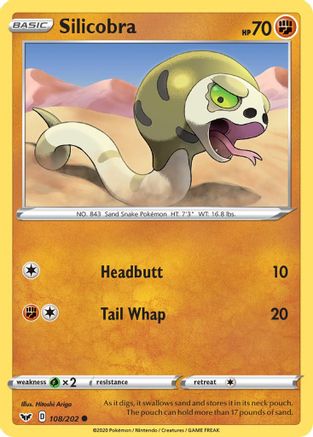 [PKM] Silicobra (108/202) [Sword & Shield: Base Set]