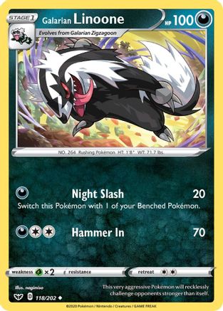 [PKM] Galarian Linoone (118/202) [Sword & Shield: Base Set]