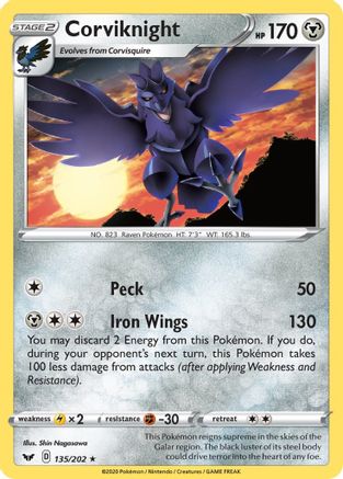 [PKM] Corviknight (135/202) [Sword & Shield: Base Set]