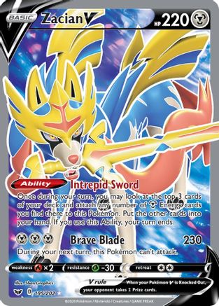 [PKM] Zacian V (195/202) [Sword & Shield: Base Set]