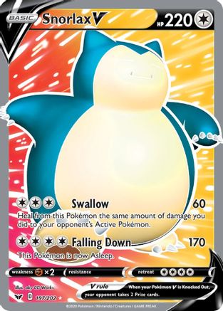 [PKM-R] Snorlax V (197/202) [Sword & Shield: Base Set]