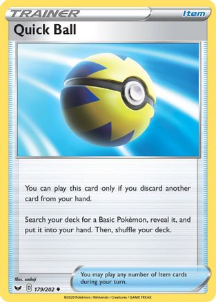 [PKM] Quick Ball (179/202) [Sword & Shield: Base Set]