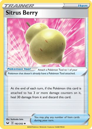 [PKM] Sitrus Berry (182/202) [Sword & Shield: Base Set]