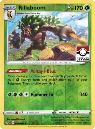 [PKM-R] Rillaboom (014/202) (League Promo) [Sword & Shield: Base Set]